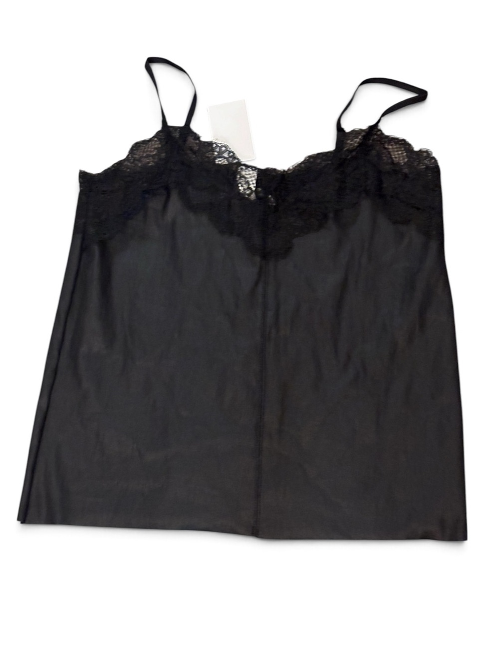 H&M Satin Lace Cami Top Black NWT Y2K Lingerie Style Adjustable Strap Small